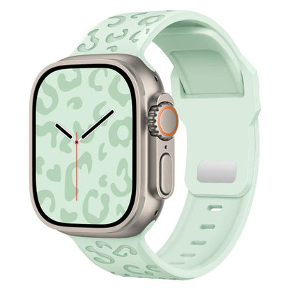 Buckle Concave Leopard Silicone Watch Band, For Apple Watch 46mm / 49mm / 45mm / 44mm, For Apple Watch 42mm / 41mm / 40mm / 38mm