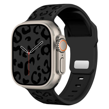 Buckle Concave Leopard Silicone Watch Band, For Apple Watch 46mm / 49mm / 45mm / 44mm, For Apple Watch 42mm / 41mm / 40mm / 38mm
