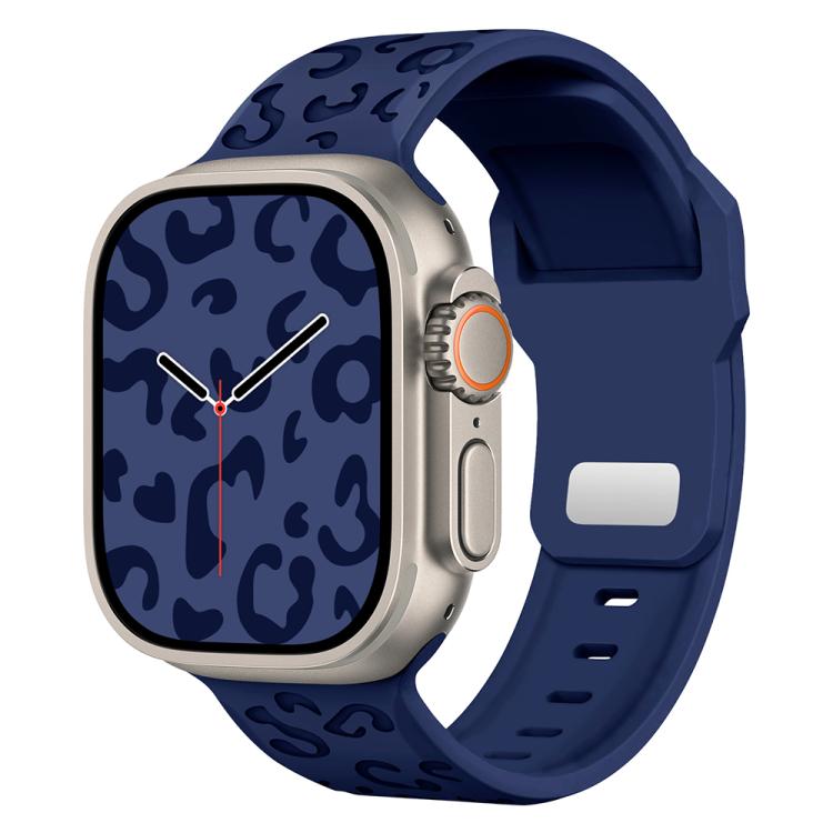 Buckle Concave Leopard Silicone Watch Band, For Apple Watch 46mm / 49mm / 45mm / 44mm, For Apple Watch 42mm / 41mm / 40mm / 38mm