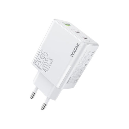 WK WP-U66 Kinkong 65W Dual USB-C / Type-C + USB GaN Fast Charger, UK Plug, US Plug, EU Plug