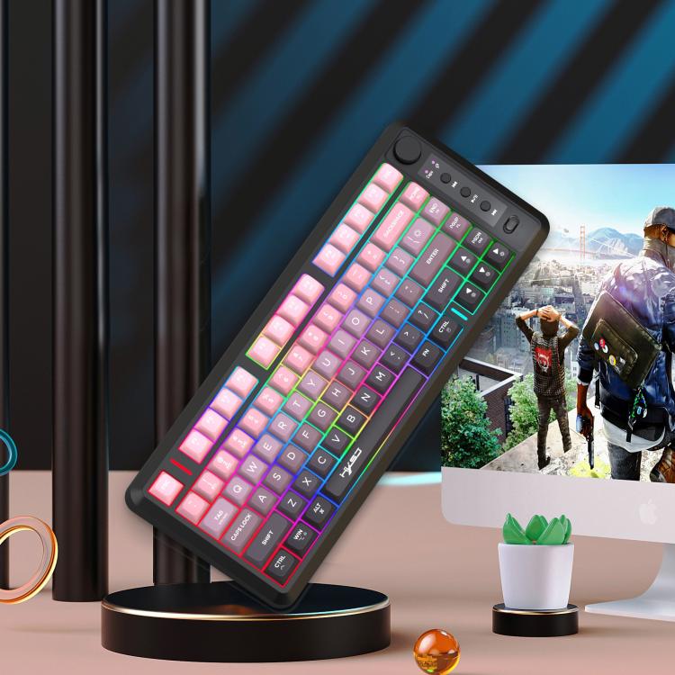 HXSJ L400 Three-mode Wireless RGB Light Thin Film 81 Keys Keyboard