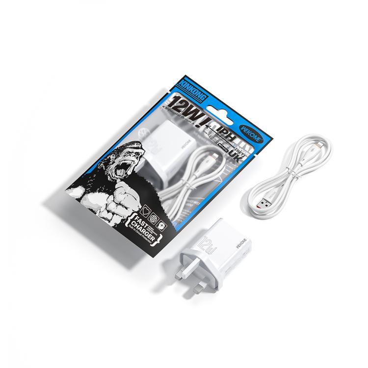 WK WP-U76 Kinkong 12W USB Charger Set, UK Plug, US Plug, EU Plug
