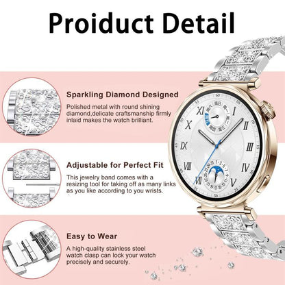 xDfind Diamond Jewelry Steel Watch Band, 20mm For COROS APEX 2 42mm / PACE 2, 20mm For Ticwatch GTH / E3 / E / 2, 22mm For Ticwatch Pro X / Pro3 / Pro / GTX / E2, 20mm For Xiaomi Haylou RS4 Plus LS11, 22mm For Xiaomi Watch S3/2 Pro/S2/S1               ...