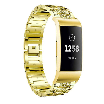 xDfind Diamond Jewelry Stainless Steel Watch Band, For Fitbit Charge 6 / 5 18mm, For Fitbit Versa 4 / 3 / Sense2 / 1 20mm, For Fitbit Inspire 2 / Ace 3 14mm, For Fitbit Charge 4 / 3 18mm