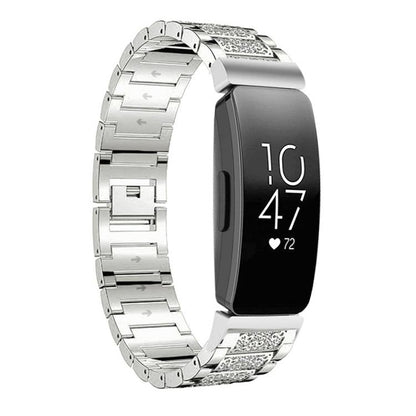 xDfind Diamond Jewelry Stainless Steel Watch Band, For Fitbit Charge 6 / 5 18mm, For Fitbit Versa 4 / 3 / Sense2 / 1 20mm, For Fitbit Inspire 2 / Ace 3 14mm, For Fitbit Charge 4 / 3 18mm