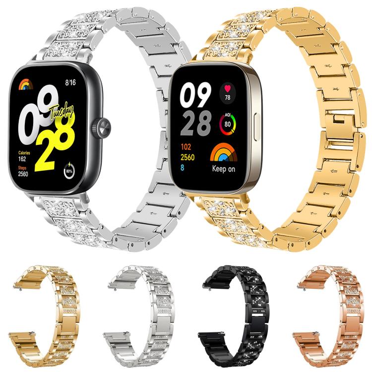 xDfind Diamond Jewelry Stainless Steel Watch Band, For Xiaomi Smart Band 11 / 10 / 9 / 8, For Xiaomi Band 10 Pro / 9 Pro / Redmi Watch 6, For Redmi Watch 3 Active / Lite 20mm, For Redmi Watch 3 20mm