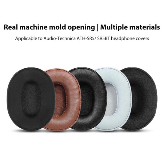 2pcs Sponge Earmuffs Replacement Earpads For ATH-SR5 / SR5BT, Black Protein Leather, Grey Protein Leather, Brown Protein Leather, Black Football Net, Black Ice Silk Cloth, Black Lambskin, Brown Lambskin, Grey Lambskin