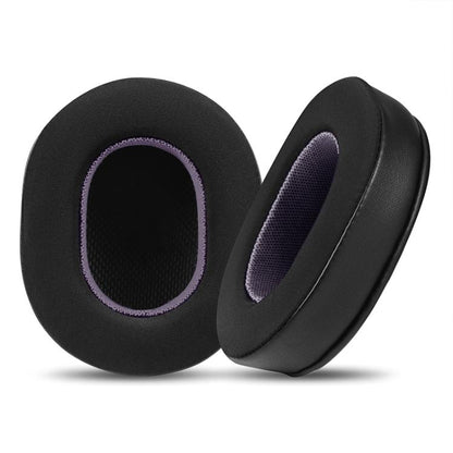 2 coussinets d'oreille de remplacement en tissu de soie glacée pour Audio Technica ATH-MSR7 / M50X / M40, Noir Orange, Noir Gris, Noir Violet, Noir Vert