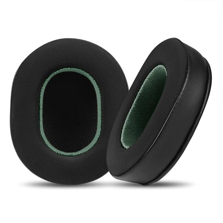 2 coussinets d'oreille de remplacement en tissu de soie glacée pour Audio Technica ATH-MSR7 / M50X / M40, Noir Orange, Noir Gris, Noir Violet, Noir Vert