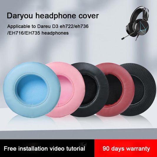 2pcs Protein Leather Slip-on Type Earphone Covers, For Dareu EH722