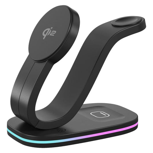 3-in-1 telefoon / oortelefoon / horloge universele draadloze oplader, 3-in-1 universeel (zwart), 3-in-1 universeel (wit)