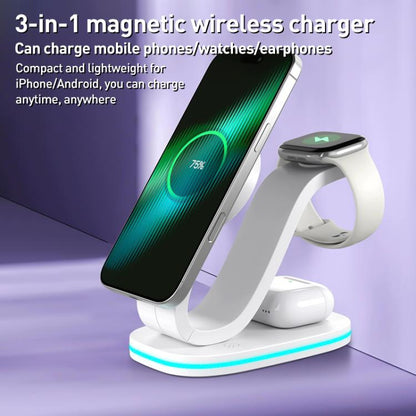 3 in 1 Phone / Earphone / Watch Universal Wireless Charger, 3 in 1 Universal(Black), 3 in 1 Universal(White)