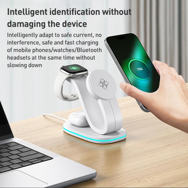 3 in 1 Phone / Earphone / Watch Universal Wireless Charger, 3 in 1 Universal(Black), 3 in 1 Universal(White)