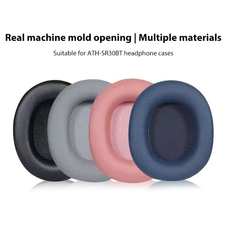 Sponge Earmuffs Replacement Earpads For Audio-Technica ATH-SR30BT, Grey Protein Leather, Blue Protein Leather, Pink Protein Leather, Black Football Net, Black Ice Silk Cloth, Black Leather Headband, Pink Leather Headband, Blue Leather Headband         ...