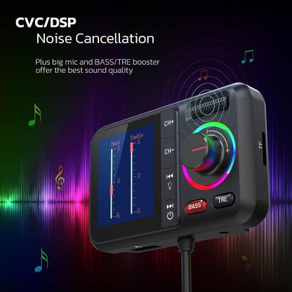 BT98 Colorful Screen Car Bluetooth MP3 Player FM Transmitter Cigarette Lighter Charging, BT98