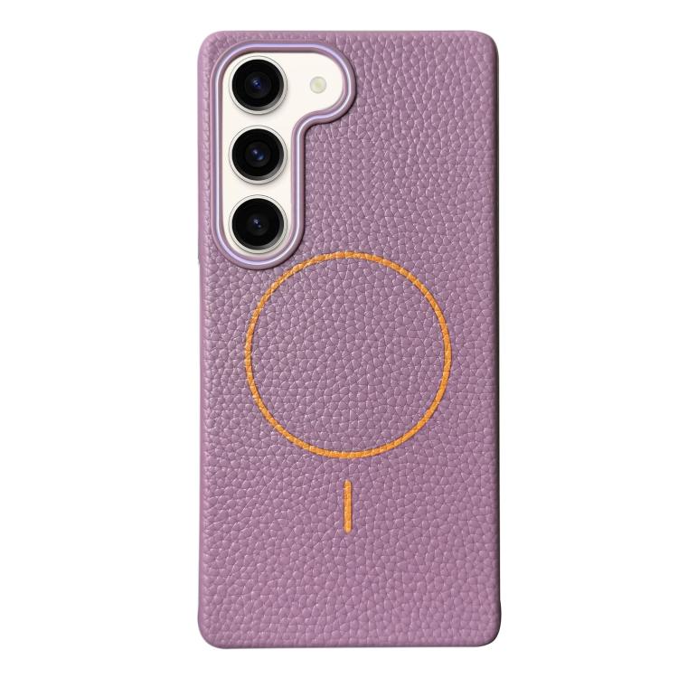 Thin Circle MagSafe Litchi Grain TPU Phone Case, For Samsung Galaxy S23 Ultra 5G, For Samsung Galaxy S23+ 5G, For Samsung Galaxy S23 5G, For Samsung Galaxy S22 Ultra 5G, For Samsung Galaxy S22+ 5G, For Samsung Galaxy S22 5G