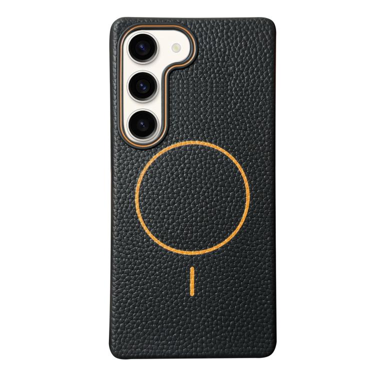 Thin Circle MagSafe Litchi Grain TPU Phone Case, For Samsung Galaxy S23 Ultra 5G, For Samsung Galaxy S23+ 5G, For Samsung Galaxy S23 5G, For Samsung Galaxy S22 Ultra 5G, For Samsung Galaxy S22+ 5G, For Samsung Galaxy S22 5G