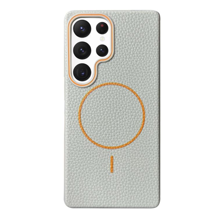 Thin Circle MagSafe Litchi Grain TPU Phone Case, For Samsung Galaxy S23 Ultra 5G, For Samsung Galaxy S23+ 5G, For Samsung Galaxy S23 5G, For Samsung Galaxy S22 Ultra 5G, For Samsung Galaxy S22+ 5G, For Samsung Galaxy S22 5G