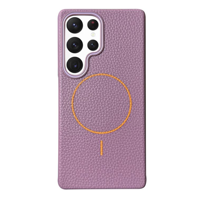 Thin Circle MagSafe Litchi Grain TPU Phone Case, For Samsung Galaxy S23 Ultra 5G, For Samsung Galaxy S23+ 5G, For Samsung Galaxy S23 5G, For Samsung Galaxy S22 Ultra 5G, For Samsung Galaxy S22+ 5G, For Samsung Galaxy S22 5G