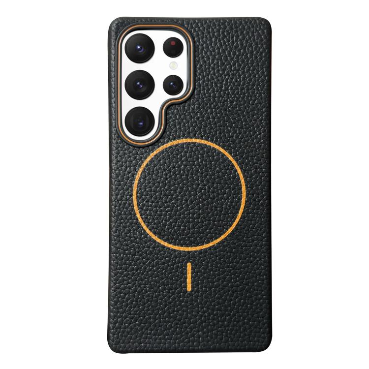 Thin Circle MagSafe Litchi Grain TPU Phone Case, For Samsung Galaxy S23 Ultra 5G, For Samsung Galaxy S23+ 5G, For Samsung Galaxy S23 5G, For Samsung Galaxy S22 Ultra 5G, For Samsung Galaxy S22+ 5G, For Samsung Galaxy S22 5G