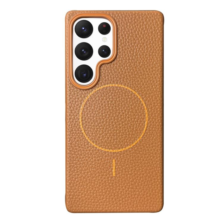 Thin Circle MagSafe Litchi Grain TPU Phone Case, For Samsung Galaxy S23 Ultra 5G, For Samsung Galaxy S23+ 5G, For Samsung Galaxy S23 5G, For Samsung Galaxy S22 Ultra 5G, For Samsung Galaxy S22+ 5G, For Samsung Galaxy S22 5G