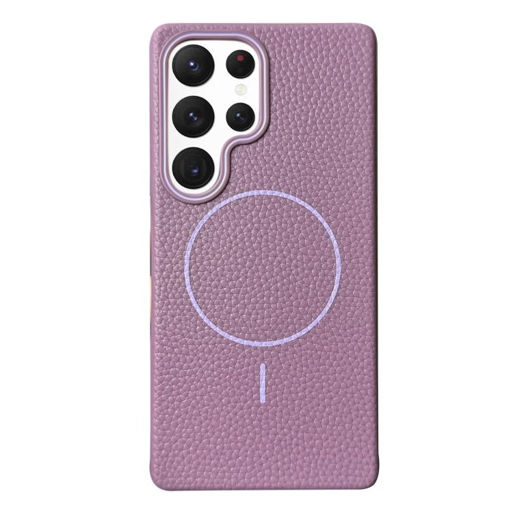 Thin Circle MagSafe Litchi Grain TPU Phone Case, For Samsung Galaxy S23 Ultra 5G, For Samsung Galaxy S23+ 5G, For Samsung Galaxy S23 5G, For Samsung Galaxy S22 Ultra 5G, For Samsung Galaxy S22+ 5G, For Samsung Galaxy S22 5G
