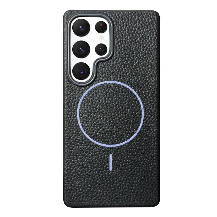 Thin Circle MagSafe Litchi Grain TPU Phone Case, For Samsung Galaxy S23 Ultra 5G, For Samsung Galaxy S23+ 5G, For Samsung Galaxy S23 5G, For Samsung Galaxy S22 Ultra 5G, For Samsung Galaxy S22+ 5G, For Samsung Galaxy S22 5G