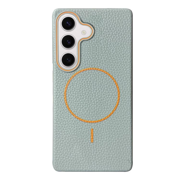 Thin Circle MagSafe Litchi Grain TPU Phone Case, For Samsung Galaxy S25 5G, For Samsung Galaxy S25+ 5G, For Samsung Galaxy S25 Ultra 5G, For Samsung Galaxy S24 FE 5G, For Samsung Galaxy S24 Ultra 5G, For Samsung Galaxy S24+ 5G, For Samsung Galaxy S24 5...