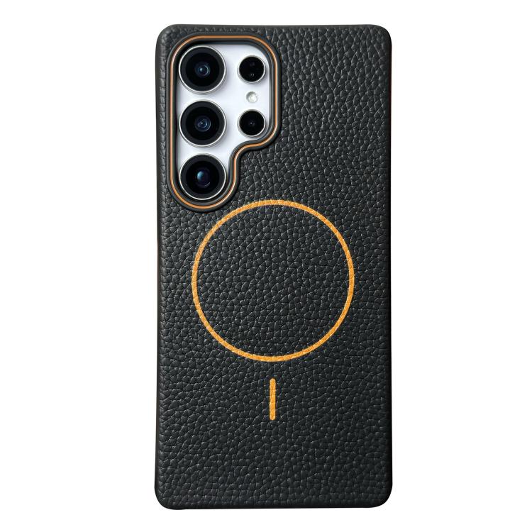 Thin Circle MagSafe Litchi Grain TPU Phone Case, For Samsung Galaxy S23 Ultra 5G, For Samsung Galaxy S23+ 5G, For Samsung Galaxy S23 5G, For Samsung Galaxy S22 Ultra 5G, For Samsung Galaxy S22+ 5G, For Samsung Galaxy S22 5G