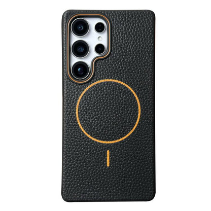 Thin Circle MagSafe Litchi Grain TPU Phone Case, For Samsung Galaxy S23 Ultra 5G, For Samsung Galaxy S23+ 5G, For Samsung Galaxy S23 5G, For Samsung Galaxy S22 Ultra 5G, For Samsung Galaxy S22+ 5G, For Samsung Galaxy S22 5G