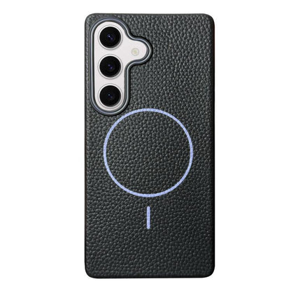 Thin Circle MagSafe Litchi Grain TPU Phone Case, For Samsung Galaxy S25 5G, For Samsung Galaxy S25+ 5G, For Samsung Galaxy S25 Ultra 5G, For Samsung Galaxy S24 FE 5G, For Samsung Galaxy S24 Ultra 5G, For Samsung Galaxy S24+ 5G, For Samsung Galaxy S24 5...