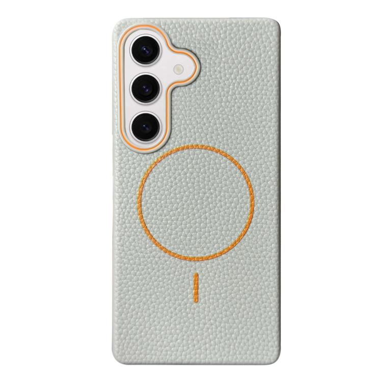 Thin Circle MagSafe Litchi Grain TPU Phone Case, For Samsung Galaxy S25 5G, For Samsung Galaxy S25+ 5G, For Samsung Galaxy S25 Ultra 5G, For Samsung Galaxy S24 FE 5G, For Samsung Galaxy S24 Ultra 5G, For Samsung Galaxy S24+ 5G, For Samsung Galaxy S24 5...