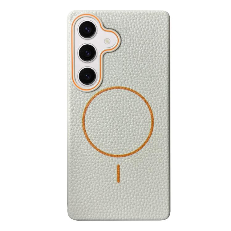 Thin Circle MagSafe Litchi Grain TPU Phone Case, For Samsung Galaxy S25 5G, For Samsung Galaxy S25+ 5G, For Samsung Galaxy S25 Ultra 5G, For Samsung Galaxy S24 FE 5G, For Samsung Galaxy S24 Ultra 5G, For Samsung Galaxy S24+ 5G, For Samsung Galaxy S24 5...