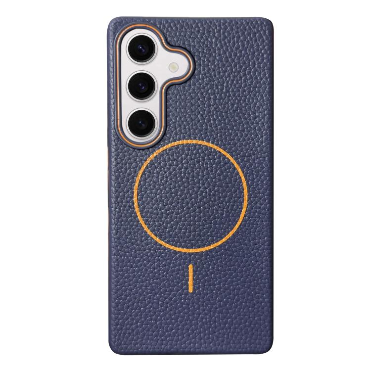 Thin Circle MagSafe Litchi Grain TPU Phone Case, For Samsung Galaxy S25 5G, For Samsung Galaxy S25+ 5G, For Samsung Galaxy S25 Ultra 5G, For Samsung Galaxy S24 FE 5G, For Samsung Galaxy S24 Ultra 5G, For Samsung Galaxy S24+ 5G, For Samsung Galaxy S24 5...