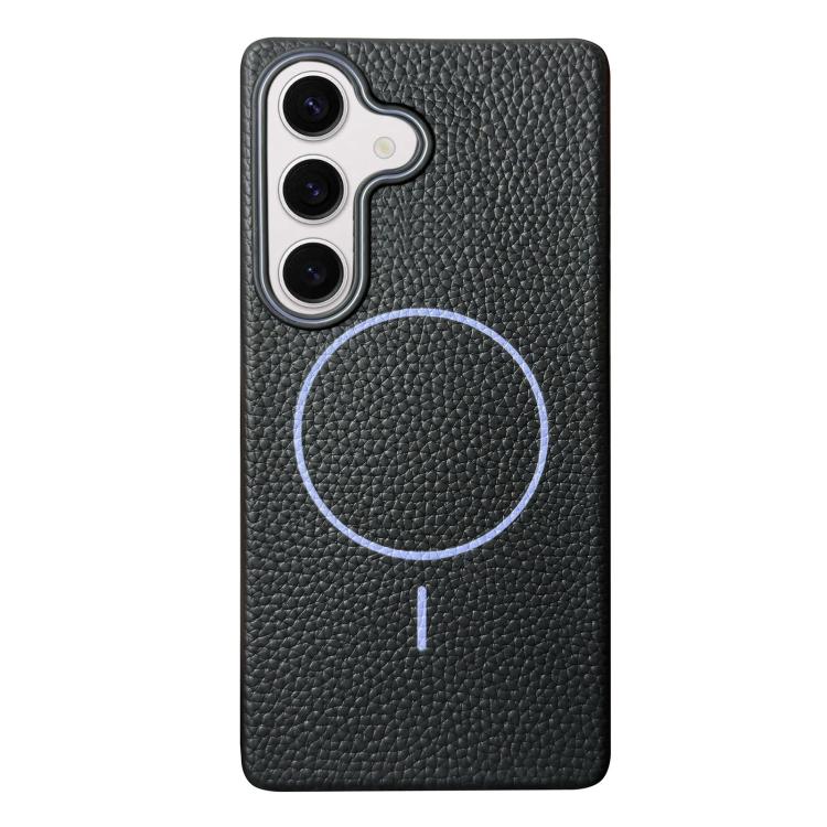 Thin Circle MagSafe Litchi Grain TPU Phone Case, For Samsung Galaxy S25 5G, For Samsung Galaxy S25+ 5G, For Samsung Galaxy S25 Ultra 5G, For Samsung Galaxy S24 FE 5G, For Samsung Galaxy S24 Ultra 5G, For Samsung Galaxy S24+ 5G, For Samsung Galaxy S24 5...