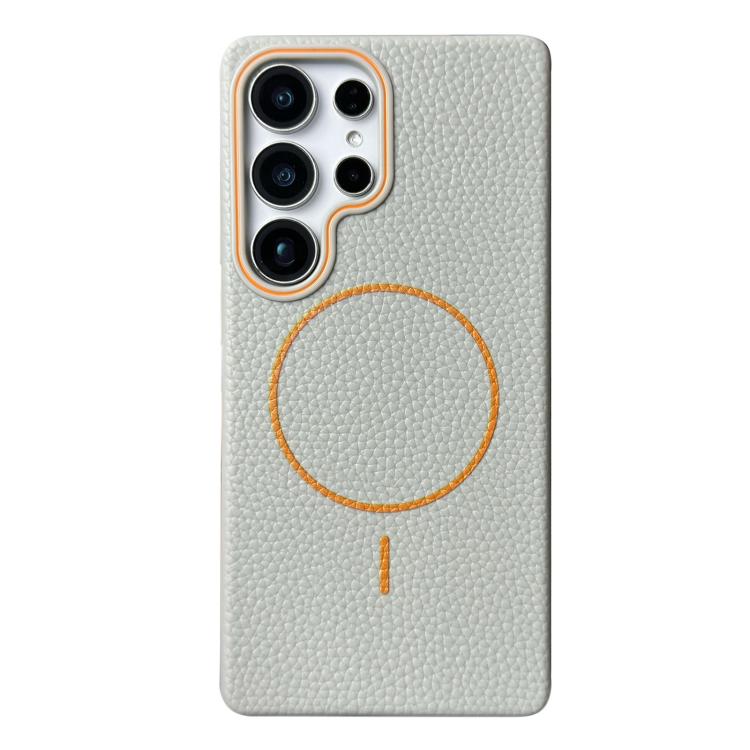 Thin Circle MagSafe Litchi Grain TPU Phone Case, For Samsung Galaxy S25 5G, For Samsung Galaxy S25+ 5G, For Samsung Galaxy S25 Ultra 5G, For Samsung Galaxy S24 FE 5G, For Samsung Galaxy S24 Ultra 5G, For Samsung Galaxy S24+ 5G, For Samsung Galaxy S24 5...