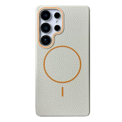 Thin Circle MagSafe Litchi Grain TPU Phone Case, For Samsung Galaxy S25 5G, For Samsung Galaxy S25+ 5G, For Samsung Galaxy S25 Ultra 5G, For Samsung Galaxy S24 FE 5G, For Samsung Galaxy S24 Ultra 5G, For Samsung Galaxy S24+ 5G, For Samsung Galaxy S24 5...