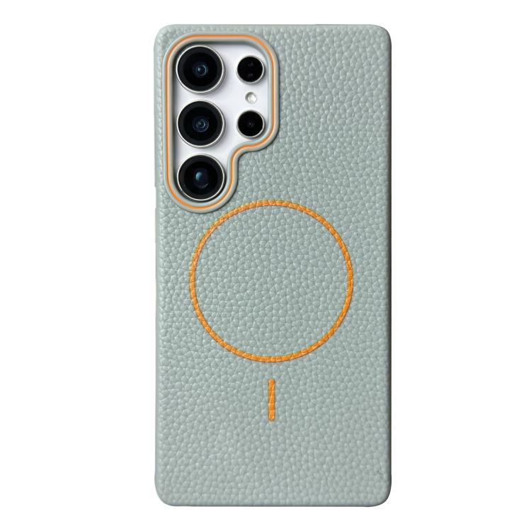 Thin Circle MagSafe Litchi Grain TPU Phone Case, For Samsung Galaxy S25 5G, For Samsung Galaxy S25+ 5G, For Samsung Galaxy S25 Ultra 5G, For Samsung Galaxy S24 FE 5G, For Samsung Galaxy S24 Ultra 5G, For Samsung Galaxy S24+ 5G, For Samsung Galaxy S24 5...
