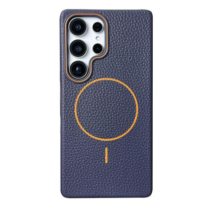 Thin Circle MagSafe Litchi Grain TPU Phone Case, For Samsung Galaxy S25 5G, For Samsung Galaxy S25+ 5G, For Samsung Galaxy S25 Ultra 5G, For Samsung Galaxy S24 FE 5G, For Samsung Galaxy S24 Ultra 5G, For Samsung Galaxy S24+ 5G, For Samsung Galaxy S24 5...