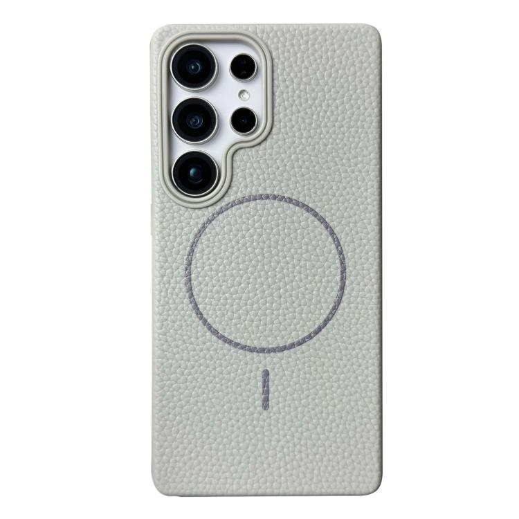 Thin Circle MagSafe Litchi Grain TPU Phone Case, For Samsung Galaxy S25 5G, For Samsung Galaxy S25+ 5G, For Samsung Galaxy S25 Ultra 5G, For Samsung Galaxy S24 FE 5G, For Samsung Galaxy S24 Ultra 5G, For Samsung Galaxy S24+ 5G, For Samsung Galaxy S24 5...