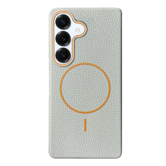 Thin Circle MagSafe Litchi Grain TPU Phone Case, For Samsung Galaxy S25 5G, For Samsung Galaxy S25+ 5G, For Samsung Galaxy S25 Ultra 5G, For Samsung Galaxy S24 FE 5G, For Samsung Galaxy S24 Ultra 5G, For Samsung Galaxy S24+ 5G, For Samsung Galaxy S24 5...