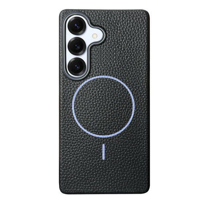 Thin Circle MagSafe Litchi Grain TPU Phone Case, For Samsung Galaxy S25 5G, For Samsung Galaxy S25+ 5G, For Samsung Galaxy S25 Ultra 5G, For Samsung Galaxy S24 FE 5G, For Samsung Galaxy S24 Ultra 5G, For Samsung Galaxy S24+ 5G, For Samsung Galaxy S24 5...