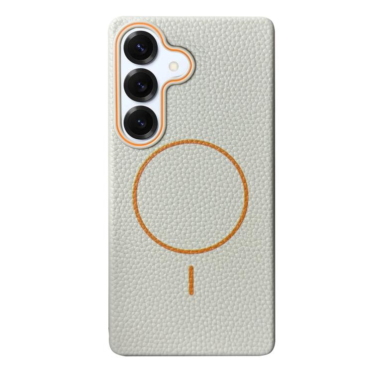 Thin Circle MagSafe Litchi Grain TPU Phone Case, For Samsung Galaxy S25 5G, For Samsung Galaxy S25+ 5G, For Samsung Galaxy S25 Ultra 5G, For Samsung Galaxy S24 FE 5G, For Samsung Galaxy S24 Ultra 5G, For Samsung Galaxy S24+ 5G, For Samsung Galaxy S24 5...