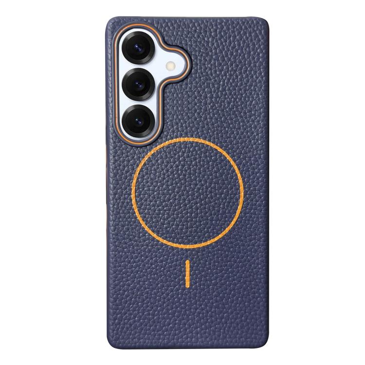 Thin Circle MagSafe Litchi Grain TPU Phone Case, For Samsung Galaxy S25 5G, For Samsung Galaxy S25+ 5G, For Samsung Galaxy S25 Ultra 5G, For Samsung Galaxy S24 FE 5G, For Samsung Galaxy S24 Ultra 5G, For Samsung Galaxy S24+ 5G, For Samsung Galaxy S24 5...