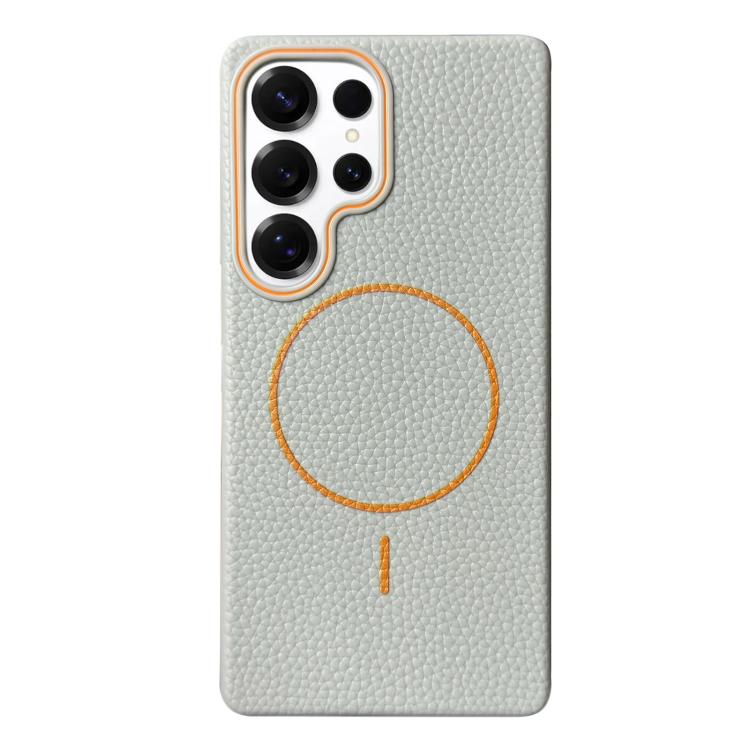 Thin Circle MagSafe Litchi Grain TPU Phone Case, For Samsung Galaxy S25 5G, For Samsung Galaxy S25+ 5G, For Samsung Galaxy S25 Ultra 5G, For Samsung Galaxy S24 FE 5G, For Samsung Galaxy S24 Ultra 5G, For Samsung Galaxy S24+ 5G, For Samsung Galaxy S24 5...