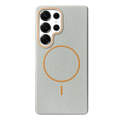 Thin Circle MagSafe Litchi Grain TPU Phone Case, For Samsung Galaxy S25 5G, For Samsung Galaxy S25+ 5G, For Samsung Galaxy S25 Ultra 5G, For Samsung Galaxy S24 FE 5G, For Samsung Galaxy S24 Ultra 5G, For Samsung Galaxy S24+ 5G, For Samsung Galaxy S24 5...