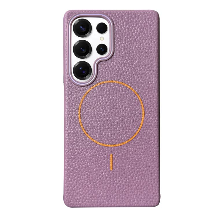 Thin Circle MagSafe Litchi Grain TPU Phone Case, For Samsung Galaxy S25 5G, For Samsung Galaxy S25+ 5G, For Samsung Galaxy S25 Ultra 5G, For Samsung Galaxy S24 FE 5G, For Samsung Galaxy S24 Ultra 5G, For Samsung Galaxy S24+ 5G, For Samsung Galaxy S24 5...