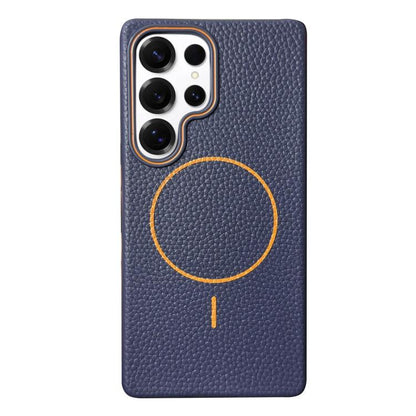 Thin Circle MagSafe Litchi Grain TPU Phone Case, For Samsung Galaxy S25 5G, For Samsung Galaxy S25+ 5G, For Samsung Galaxy S25 Ultra 5G, For Samsung Galaxy S24 FE 5G, For Samsung Galaxy S24 Ultra 5G, For Samsung Galaxy S24+ 5G, For Samsung Galaxy S24 5...
