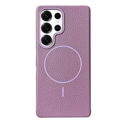 Thin Circle MagSafe Litchi Grain TPU Phone Case, For Samsung Galaxy S25 5G, For Samsung Galaxy S25+ 5G, For Samsung Galaxy S25 Ultra 5G, For Samsung Galaxy S24 FE 5G, For Samsung Galaxy S24 Ultra 5G, For Samsung Galaxy S24+ 5G, For Samsung Galaxy S24 5...