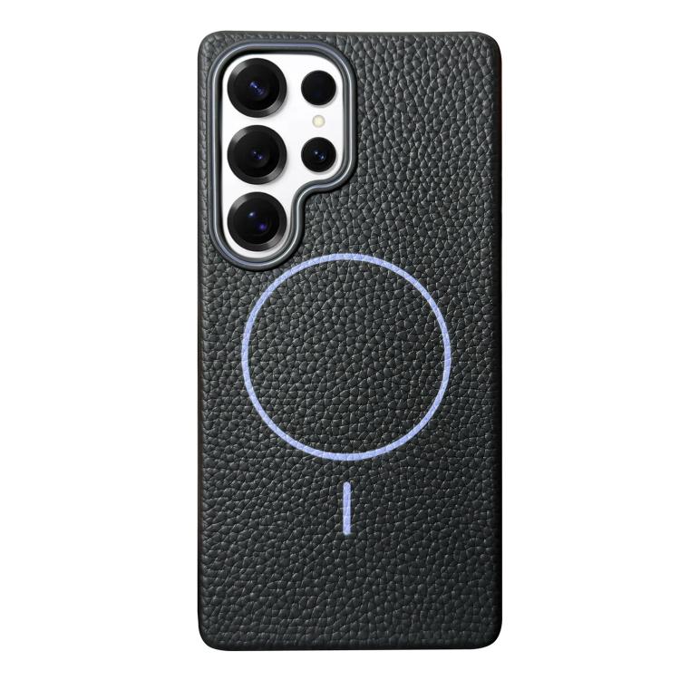 Thin Circle MagSafe Litchi Grain TPU Phone Case, For Samsung Galaxy S25 5G, For Samsung Galaxy S25+ 5G, For Samsung Galaxy S25 Ultra 5G, For Samsung Galaxy S24 FE 5G, For Samsung Galaxy S24 Ultra 5G, For Samsung Galaxy S24+ 5G, For Samsung Galaxy S24 5...
